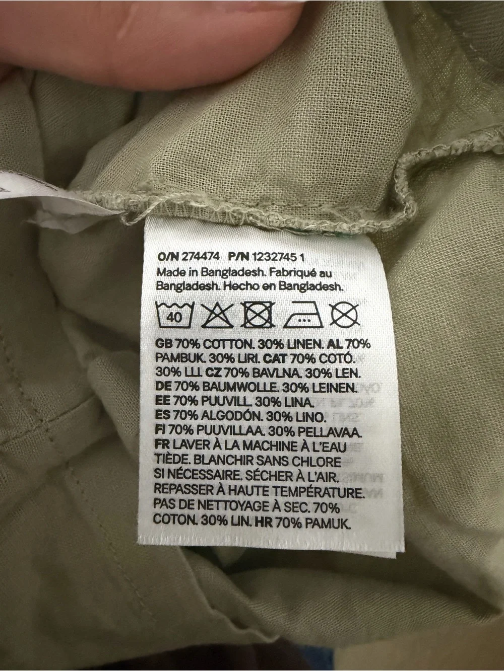 H&M Kids Light Olive Green Button-Down Shirt